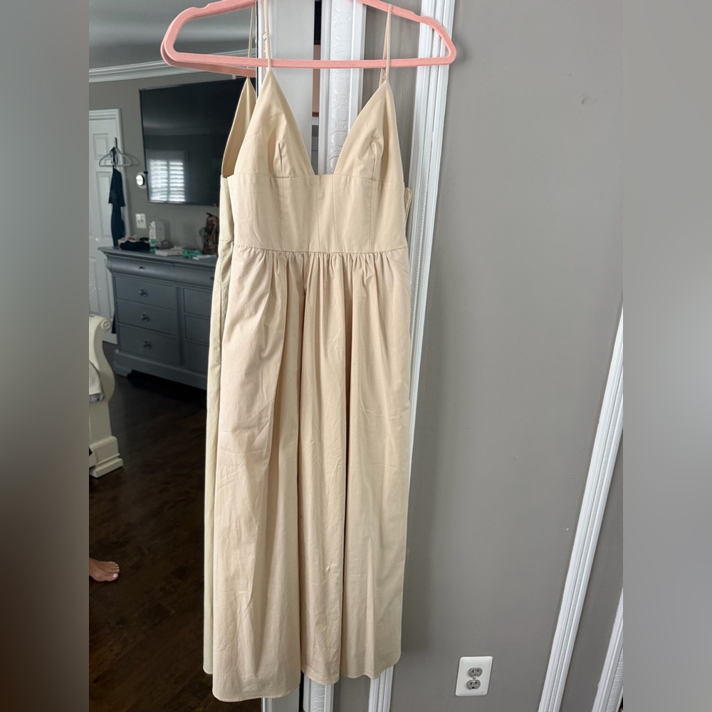 zara cream maxi dress